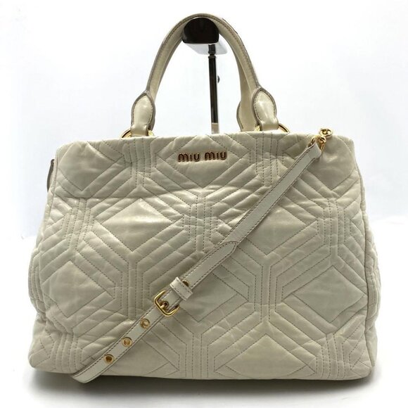 Miu Miu Quilted Handbag - Cross body (off white) - Picture 1 of 8